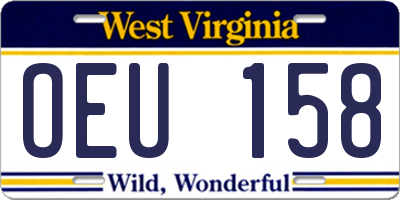 WV license plate OEU158