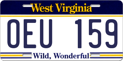 WV license plate OEU159