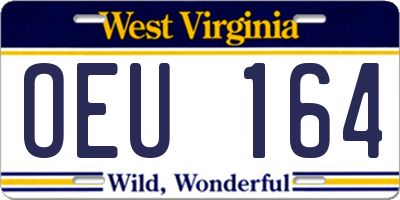WV license plate OEU164