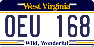 WV license plate OEU168
