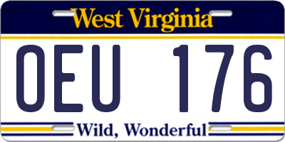 WV license plate OEU176