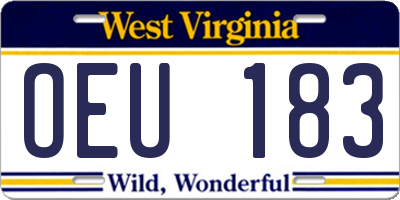 WV license plate OEU183