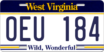 WV license plate OEU184
