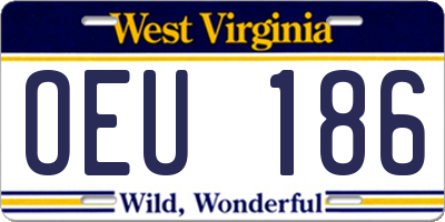 WV license plate OEU186