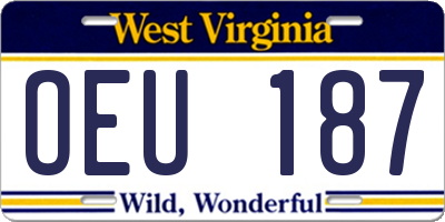 WV license plate OEU187