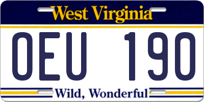 WV license plate OEU190