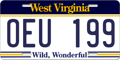 WV license plate OEU199