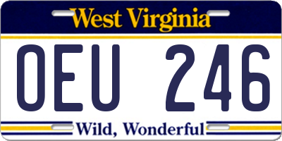 WV license plate OEU246