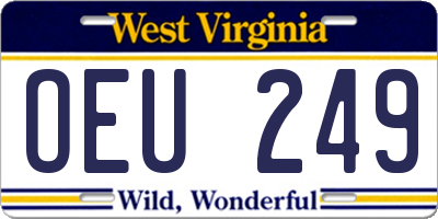 WV license plate OEU249
