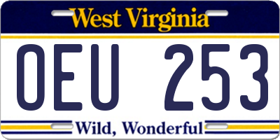 WV license plate OEU253