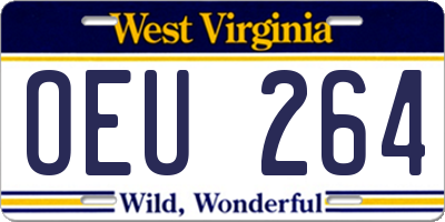 WV license plate OEU264
