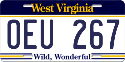 WV license plate OEU267