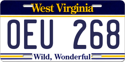 WV license plate OEU268