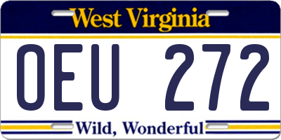WV license plate OEU272