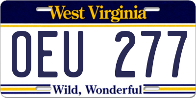 WV license plate OEU277