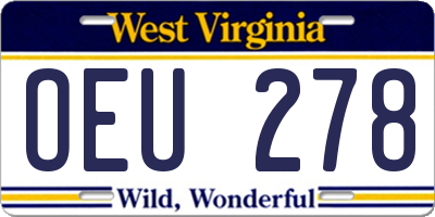 WV license plate OEU278