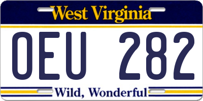 WV license plate OEU282