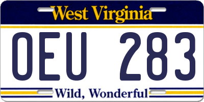 WV license plate OEU283
