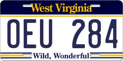 WV license plate OEU284