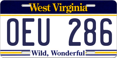 WV license plate OEU286