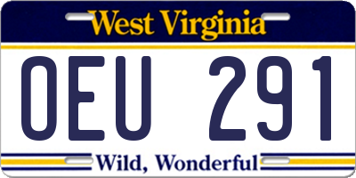 WV license plate OEU291