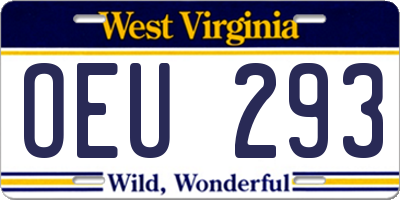 WV license plate OEU293