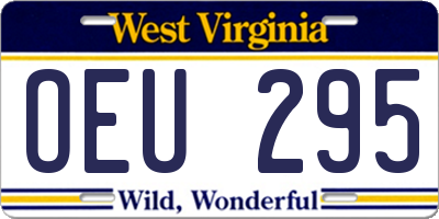 WV license plate OEU295