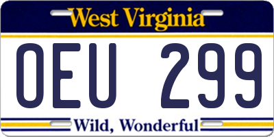 WV license plate OEU299