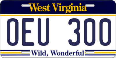 WV license plate OEU300