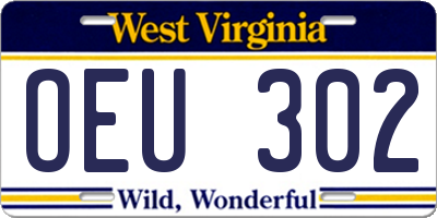 WV license plate OEU302