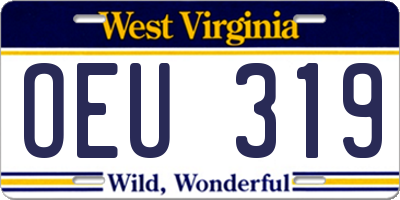 WV license plate OEU319