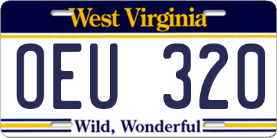 WV license plate OEU320