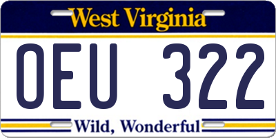 WV license plate OEU322