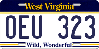 WV license plate OEU323