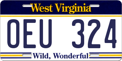 WV license plate OEU324