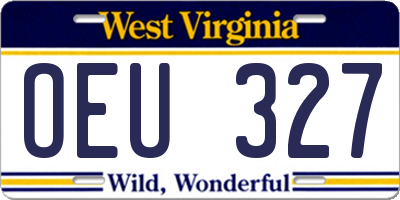 WV license plate OEU327