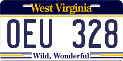 WV license plate OEU328
