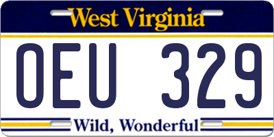 WV license plate OEU329