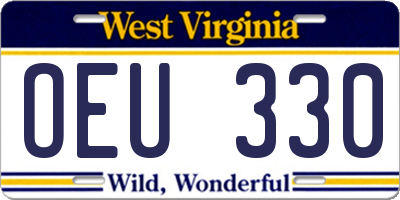 WV license plate OEU330