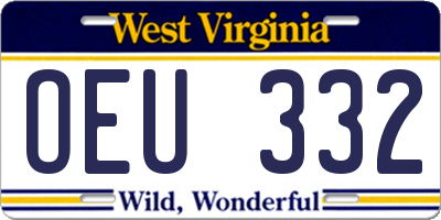 WV license plate OEU332