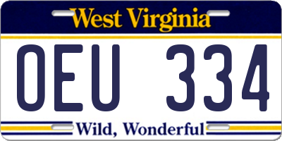 WV license plate OEU334