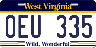 WV license plate OEU335