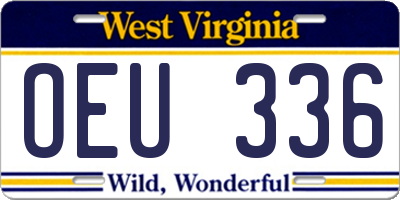 WV license plate OEU336