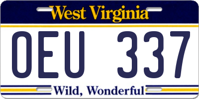 WV license plate OEU337