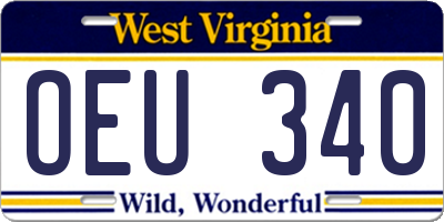WV license plate OEU340