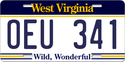 WV license plate OEU341