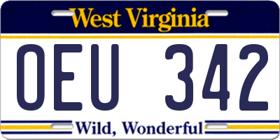 WV license plate OEU342