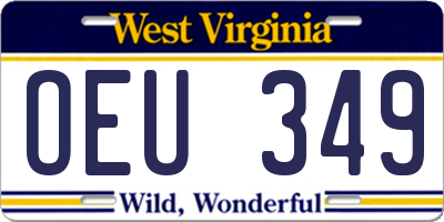 WV license plate OEU349