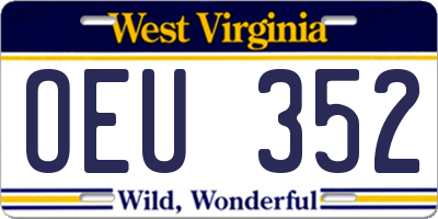 WV license plate OEU352