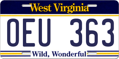 WV license plate OEU363